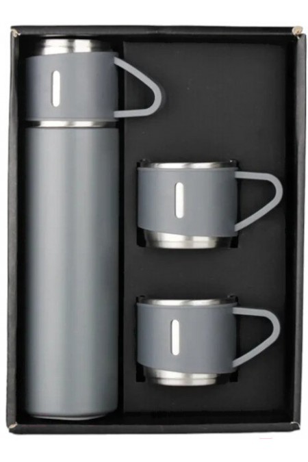 Классический термос Mallony Festa 106052 0.5 л + 3 кружки (серый) 2