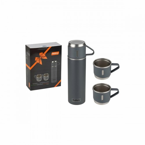 Классический термос Mallony Festa 106052 0.5 л + 3 кружки (серый) 6
