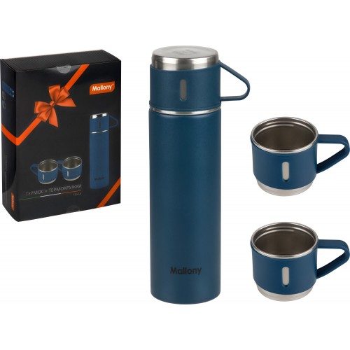 Классический термос Mallony Festa 106055 0.5 л + 3 кружки (синий) 5
