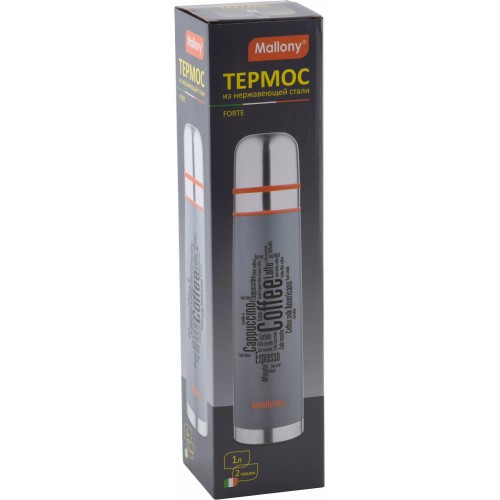 Классический термос Mallony Forte 1 л (серебристый) 1