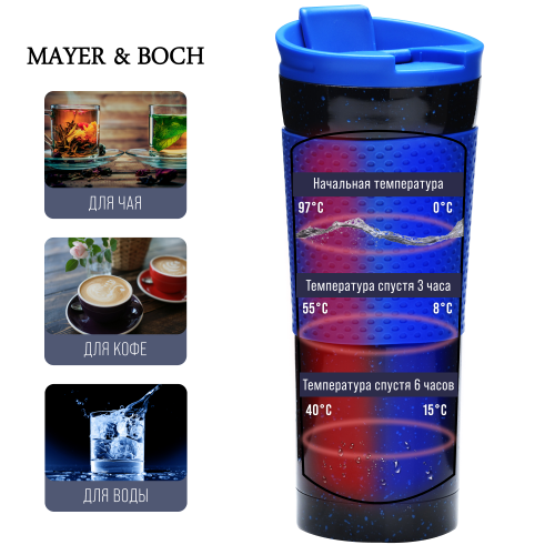 Термокружка MAYER BOCH 27492 0.47 л (черный/синий) 6