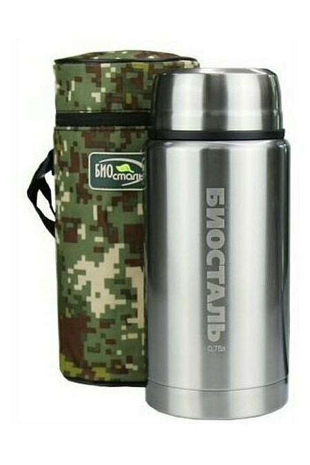 Термос для еды Biostal NTS-750B с ложкой 0.75 л (серебристый) 1