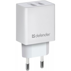 Сетевое зарядное устройство Defender UPA-22 5V/2.1A 2хUSB (83580) (белый)