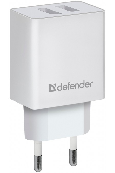 Сетевое зарядное устройство Defender UPA-22 5V/2.1A 2хUSB (83580) (белый) 