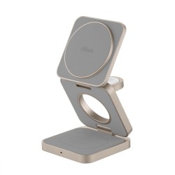 Беспроводное зарядное устройство uBear Balance 3 в 1 Для IPhone, Apple Watch, Airpods, 25W (титан)