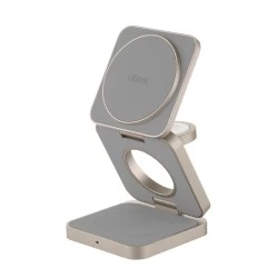 Беспроводное зарядное устройство uBear Balance 3 в 1 Для IPhone, Apple Watch, Airpods, 25W (титан)