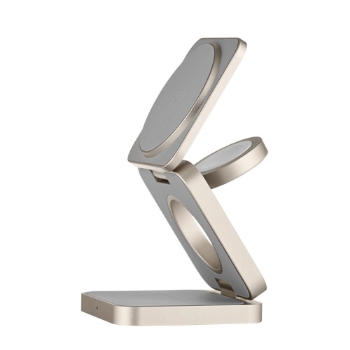 Беспроводное зарядное устройство uBear Balance 3 в 1 Для IPhone, Apple Watch, Airpods, 25W (титан) 3