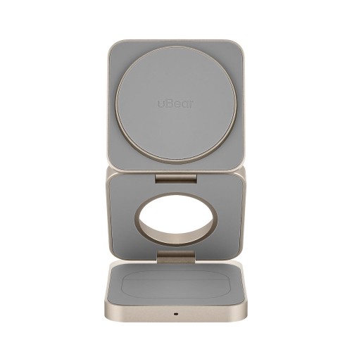 Беспроводное зарядное устройство uBear Balance 3 в 1 Для IPhone, Apple Watch, Airpods, 25W (титан) 4