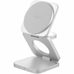 Беспроводная зарядная панель uBear Balance Slim 3 в 1 Для IPhone, Apple Watch, Airpods, Qi2.2 35W (серебристый)