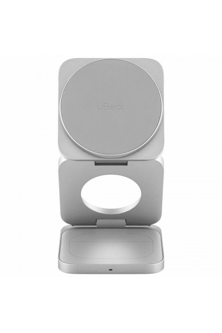 Беспроводная зарядная панель uBear Balance Slim 3 в 1 Для IPhone, Apple Watch, Airpods, Qi2.2 35W (серебристый) 2