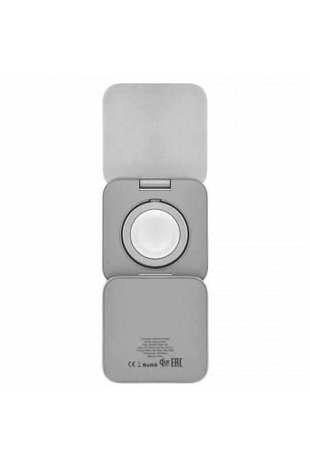 Беспроводная зарядная панель uBear Balance Slim 3 в 1 Для IPhone, Apple Watch, Airpods, Qi2.2 35W (серебристый) 5