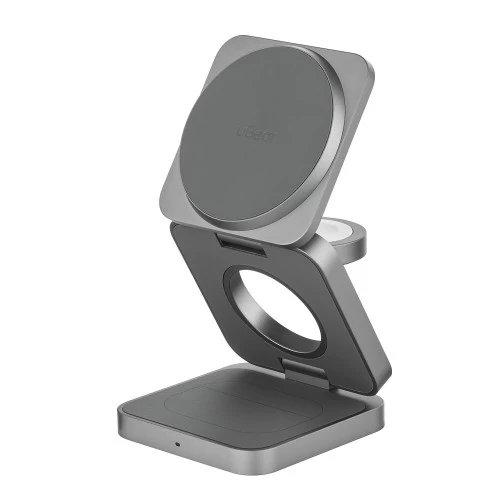 Беспроводное зарядное устройство uBear Balance Ultra 3 в 1 Для IPhone, Apple Watch, Airpods, 25W (серый) 