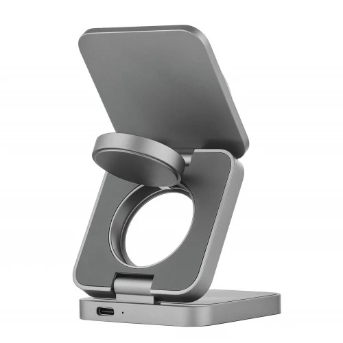 Беспроводное зарядное устройство uBear Balance Ultra 3 в 1 Для IPhone, Apple Watch, Airpods, 25W (серый) 2