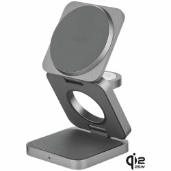 Беспроводная зарядная панель uBear Balance Ultra Qi2.2 3 в 1 Для IPhone, Apple Watch, Airpods, 35W (серый)