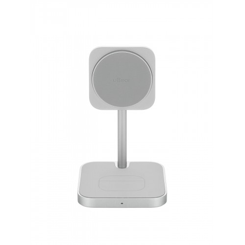 Беспроводное зарядное устройство uBear Evoke Qi2 3 в 1 Для IPhone, Apple Watch, Airpods, 25W (серебристый) 6