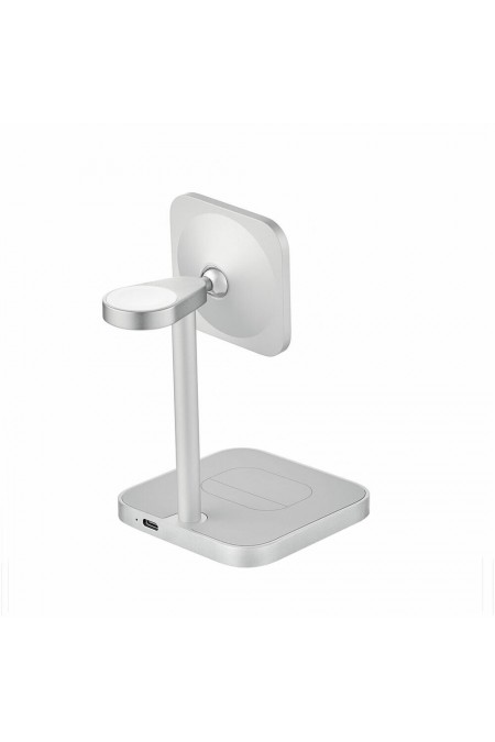 Беспроводная зарядная панель uBear Evoke Qi2.2 3 в 1 Для IPhone, Apple Watch, Airpods, 25W (серебристый) 4