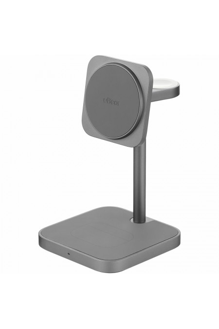 Беспроводная зарядная панель uBear Evoke Qi2.2 3 в 1 Для IPhone, Apple Watch, Airpods, 25W (серый) 