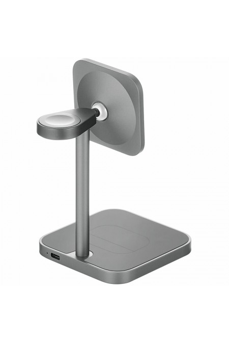 Беспроводная зарядная панель uBear Evoke Qi2.2 3 в 1 Для IPhone, Apple Watch, Airpods, 25W (серый) 6