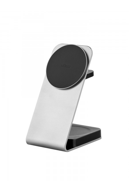 Беспроводная зарядная панель uBear Level Ultra 3 в 1 Для IPhone Apple Watch Airpods Qi2 25W (серебристый) 1