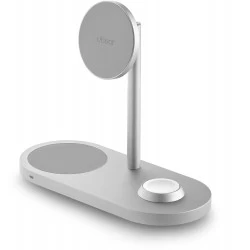 Беспроводное зарядное устройство uBear Stage Pro 3 в 1 Для IPhone, Apple Watch, Airpods, 30W (серебристый)