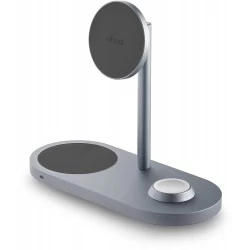 Беспроводное зарядное устройство uBear Stage Pro 3 в 1 Для IPhone, Apple Watch, Airpods, 30W (серый)