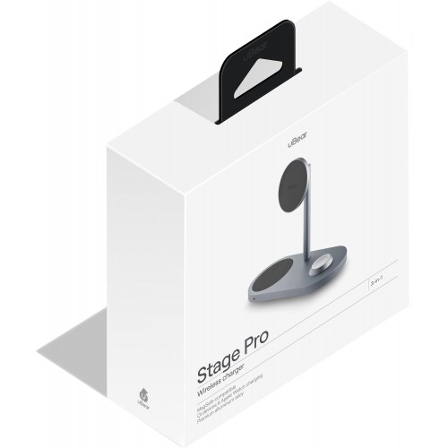 Беспроводное зарядное устройство uBear Stage Pro 3 в 1 Для IPhone, Apple Watch, Airpods, 30W (титан) 4