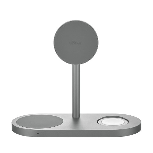 Беспроводное зарядное устройство uBear Stage Ultra 3 в 1 Для IPhone, Apple Watch, Airpods, Qi2 25W (серый) 1