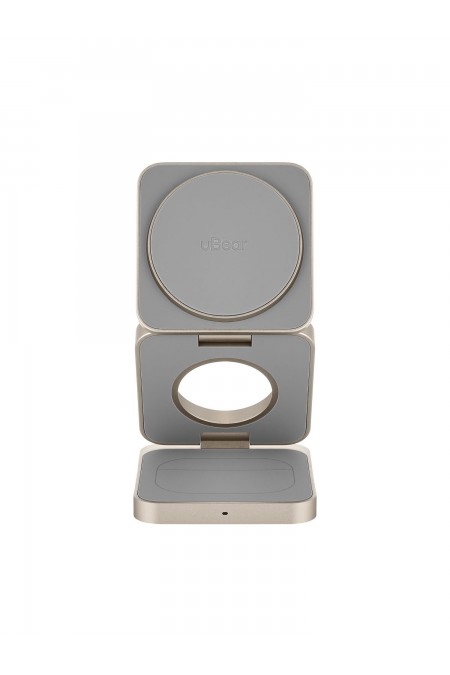 Беспроводное зарядное устройство uBear Balance 3 в 1 Для IPhone, Apple Watch, Airpods, 25W (титан) 2