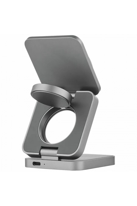 Беспроводное зарядное устройство uBear Balance Ultra 3 в 1 Для IPhone, Apple Watch, Airpods, 25W (серый) 2