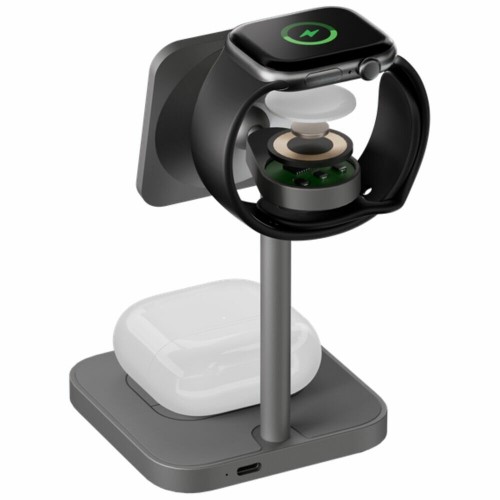 Беспроводное зарядное устройство uBear Evoke Qi2 3 в 1 Для IPhone, Apple Watch, Airpods, 25W (серый) 1