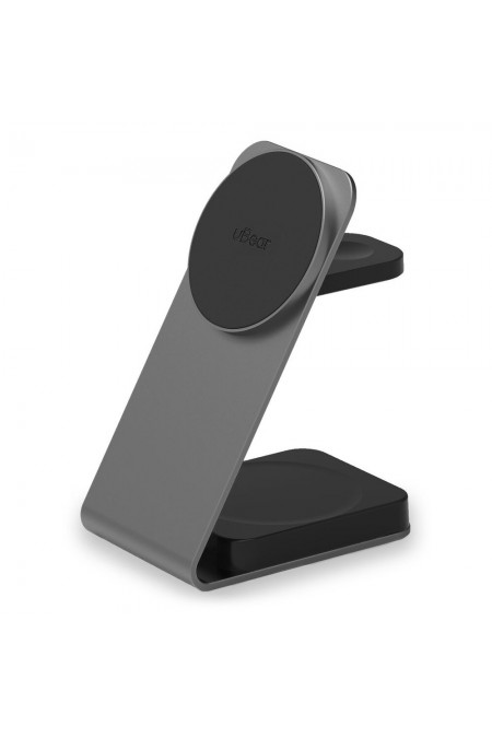 Беспроводное зарядное устройство uBear Level Pro 3 в 1 Для IPhone, Apple Watch, Airpods, 25W (серый) 