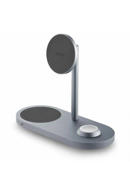 Беспроводное зарядное устройство uBear Stage Pro 3 в 1 Для IPhone, Apple Watch, Airpods, 30W (серый) 