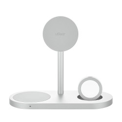 Беспроводное зарядное устройство uBear Stage Ultra 3 в 1 Для IPhone, Apple Watch, Airpods, Qi2 25W (серебристый)