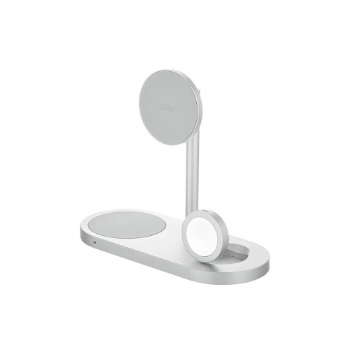 Беспроводное зарядное устройство uBear Stage Ultra 3 в 1 Для IPhone, Apple Watch, Airpods, Qi2 25W (серебристый) 6