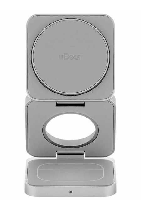 Беспроводное зарядное устройство uBear WL09SL31-ADM, Balance 3 в 1, MagSafe, 25 Вт (светлый серый) 3