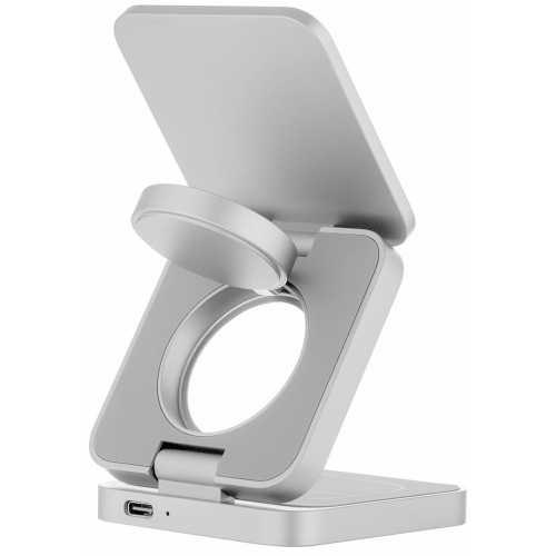 Беспроводное зарядное устройство uBear WL09SL31-ADM, Balance 3 в 1, MagSafe, 25 Вт (светлый серый) 4