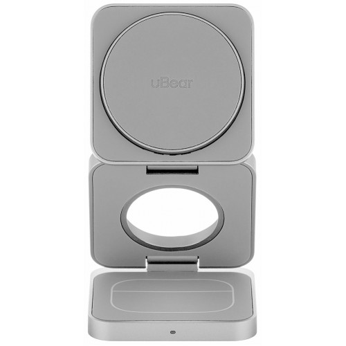 Беспроводное зарядное устройство uBear WL09SL31-ADM, Balance 3 в 1, MagSafe, 25 Вт (светлый серый) 5