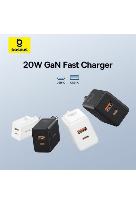 Сетевое зарядное устройство Baseus P10111403213-00 Cube USB-C+A 20W WT (белый) 3
