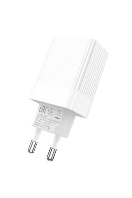 Сетевое зарядное устройство Borofone BA47A Mighty 1USB QC3.0 (белый) 5