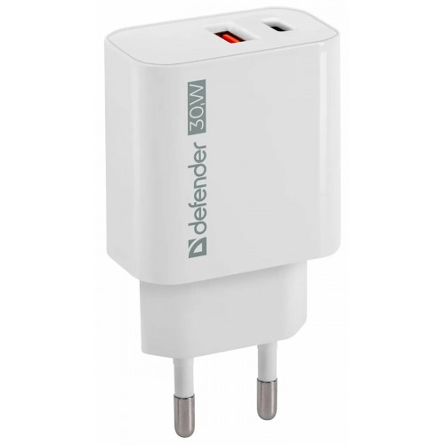 Сетевое зарядное устройство Defender UPA-130 USB-C/PD30W+USB-A/QC3.0 (83674) (белый) 1