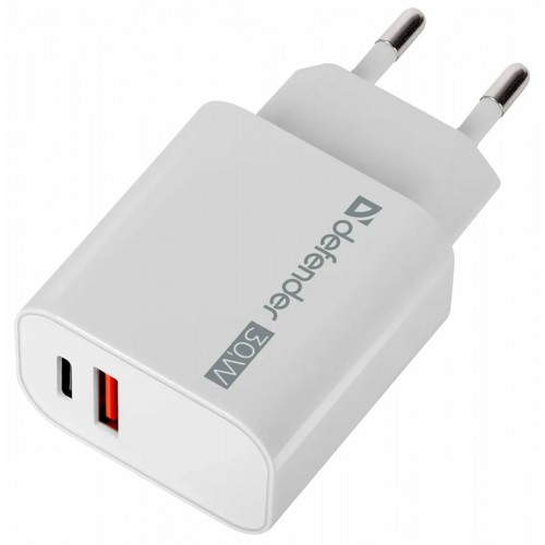 Сетевое зарядное устройство Defender UPA-130 USB-C/PD30W+USB-A/QC3.0 (83674) (белый) 3