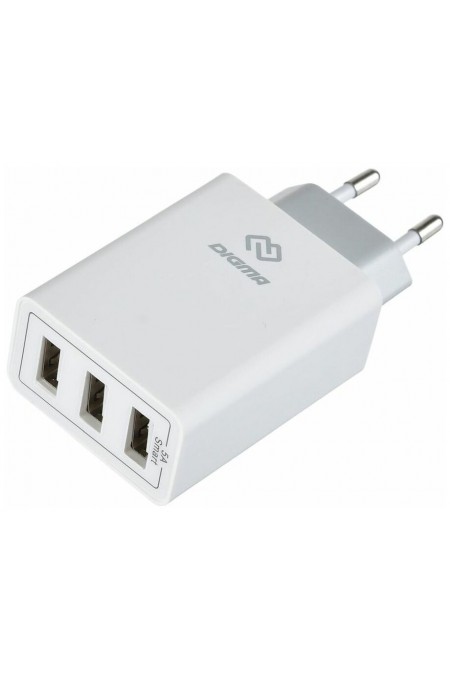Сетевое зарядное устройство DIGMA DGWC-3U-5A-WG 30W 3A (PD+QC) 3xUSB (белый) 1