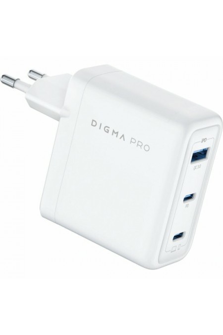 Сетевое зарядное устройство DIGMA Pro DPW10C 100W 5A (PD+QC) 2хUSB-C/USB-A универсальное (DPW1С0G012WH) (белый) 