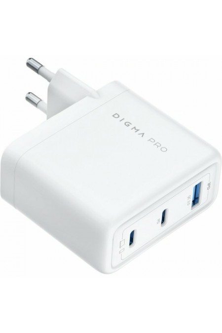 Сетевое зарядное устройство DIGMA Pro DPW10C 100W 5A (PD+QC) 2хUSB-C/USB-A универсальное (DPW1С0G012WH) (белый) 5