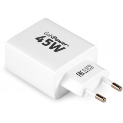 Сетевое зарядное устройство DIGMA Pro DPW4A 45W 3A (PD+QC) USB-C/USB-A (DPW4A5GX11WH) (белый)
