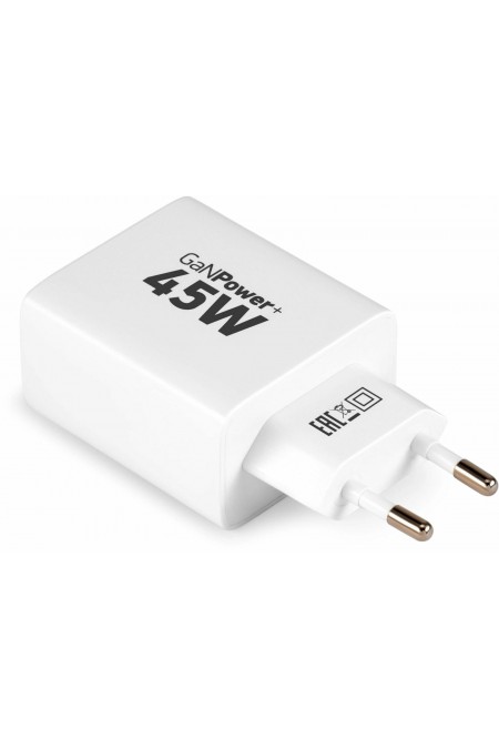 Сетевое зарядное устройство DIGMA Pro DPW4A 45W 3A (PD+QC) USB-C/USB-A универсальное (DPW4A5GX11WH) (белый) 