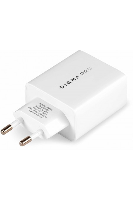 Сетевое зарядное устройство DIGMA Pro DPW4A 45W 3A (PD+QC) USB-C/USB-A универсальное (DPW4A5GX11WH) (белый) 1