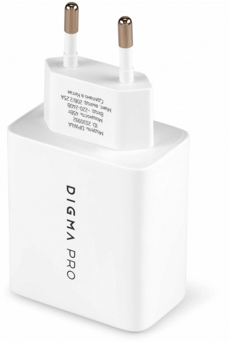 Сетевое зарядное устройство DIGMA Pro DPW4A 45W 3A (PD+QC) USB-C/USB-A универсальное (DPW4A5GX11WH) (белый) 2