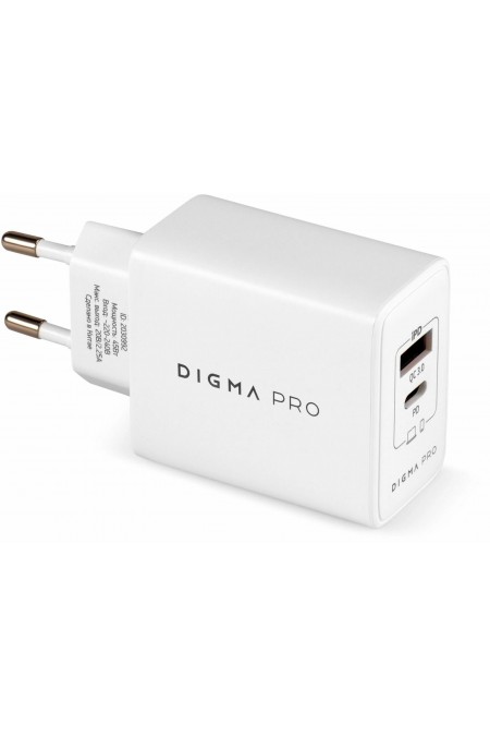 Сетевое зарядное устройство DIGMA Pro DPW4A 45W 3A (PD+QC) USB-C/USB-A универсальное (DPW4A5GX11WH) (белый) 4