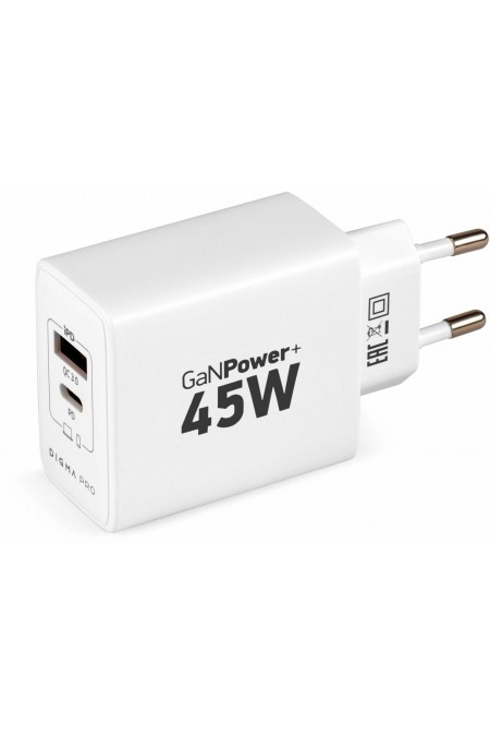 Сетевое зарядное устройство DIGMA Pro DPW4A 45W 3A (PD+QC) USB-C/USB-A универсальное (DPW4A5GX11WH) (белый) 5